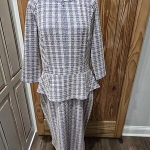 Elegant Plaid Peplum Dress